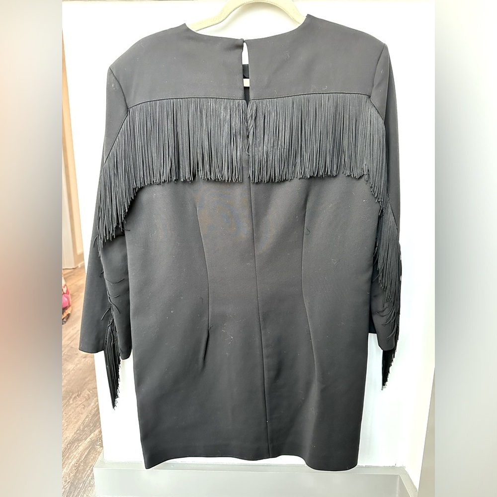 Zara little black dress with fringe detail. Size L.